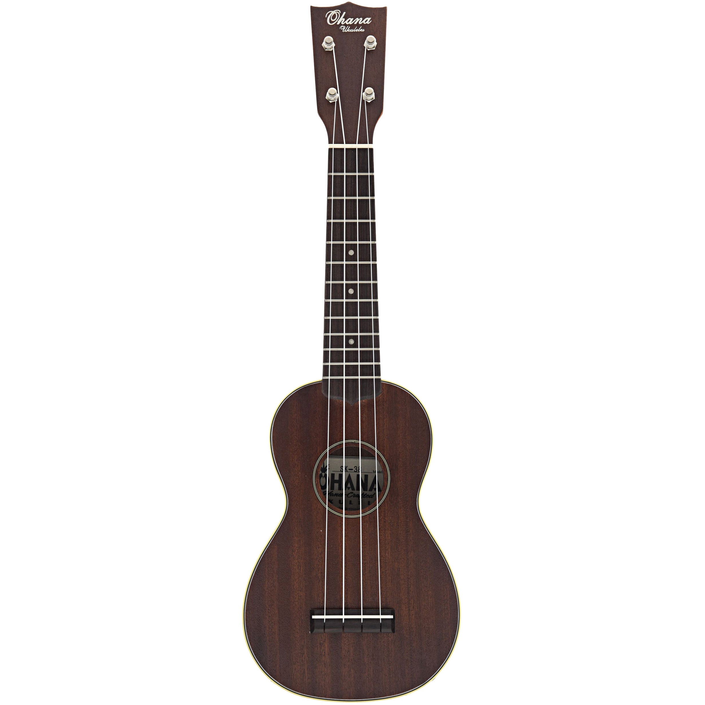Ohanaブラック38ロングタイプ Ohana Vintage SK-38 Premium-Grade Mahogany Soprano Ukulele