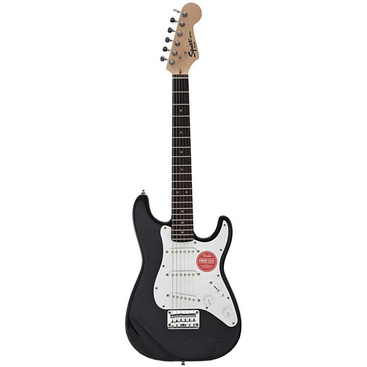 Full front of Squier Mini Stratocaster, Black