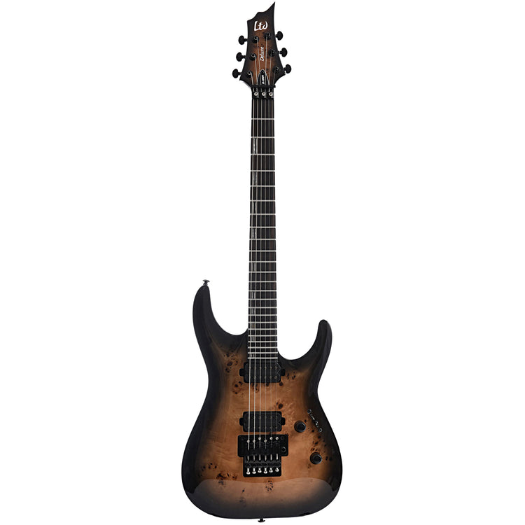 Full front of ESP LTD H-1001FR Electric Guitar, Black Natural Burst