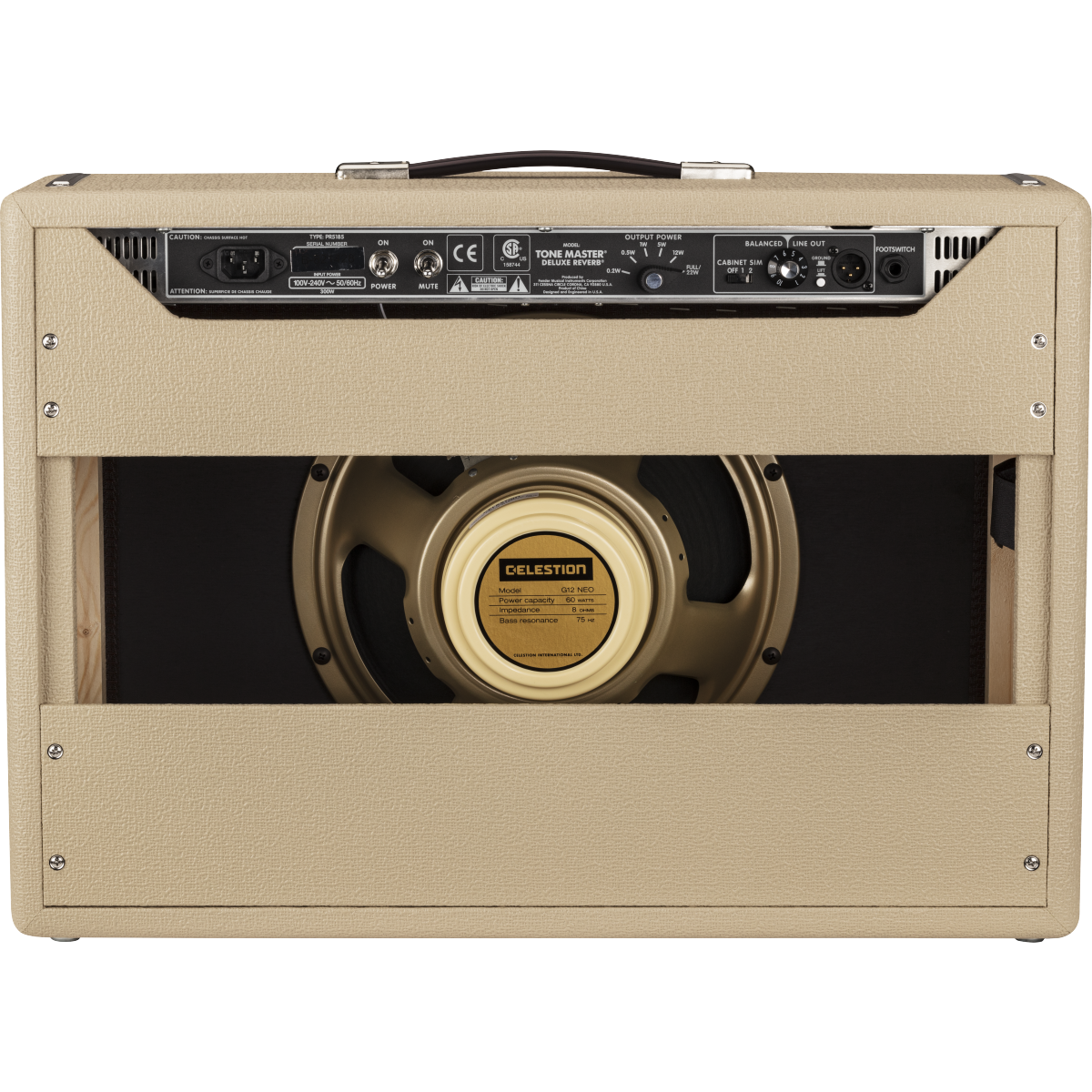 Back of Fender Tone Master Deluxe Reverb