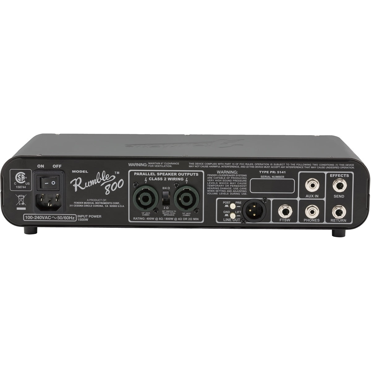 Image 3 of Fender Rumble 800 Head - SKU# FR800HD : Product Type Amps & Amp Accessories : Elderly Instruments