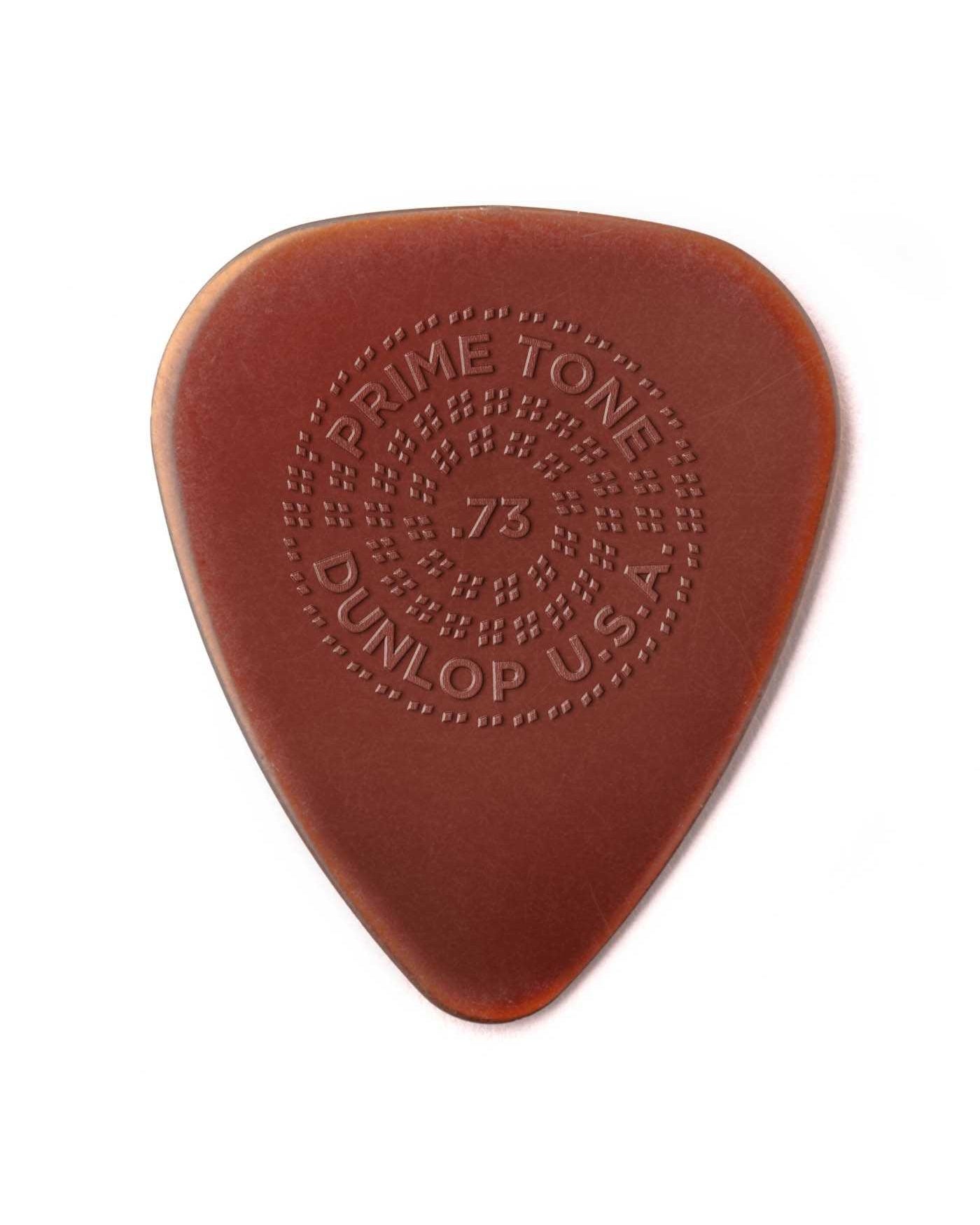 Front of Dunlop Primetone Sculpted Plectra, Ultex Standard with Grip, 0.73MM Thick, Three Pack