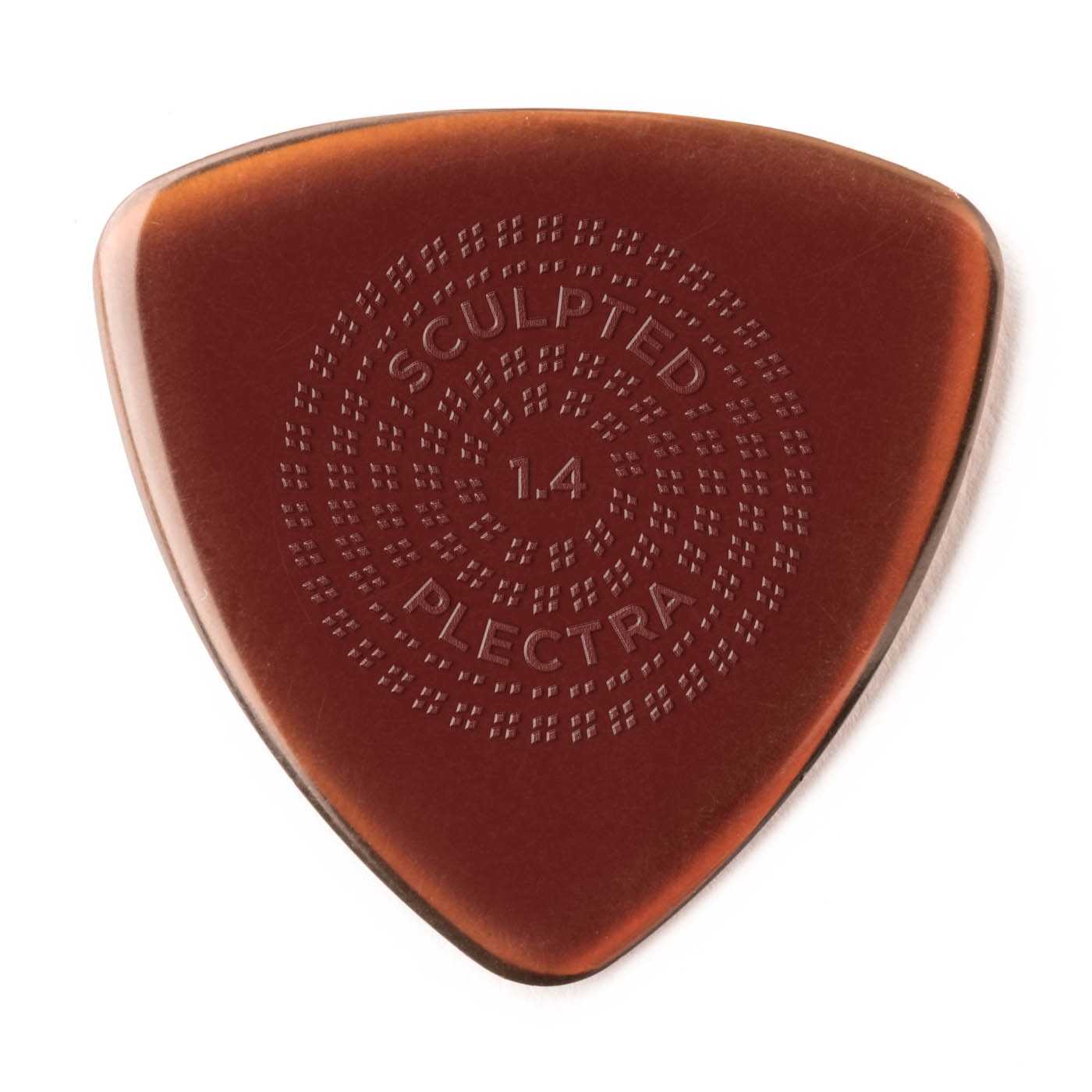 Back of Dunlop Primetone Sculpted Plectra, Ultex Triangle with Grip, 1.40MM Thick, Three Pack