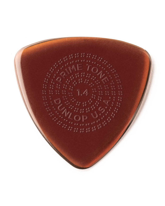 Front of Dunlop Primetone Sculpted Plectra, Ultex Triangle with Grip, 1.40MM Thick, Three Pack