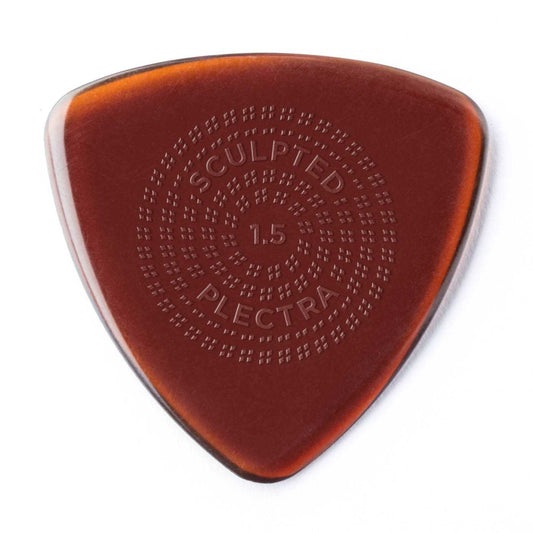Back of Dunlop Primetone Sculpted Plectra, Ultex Triangle with Grip, 1.50MM Thick, Three Pack