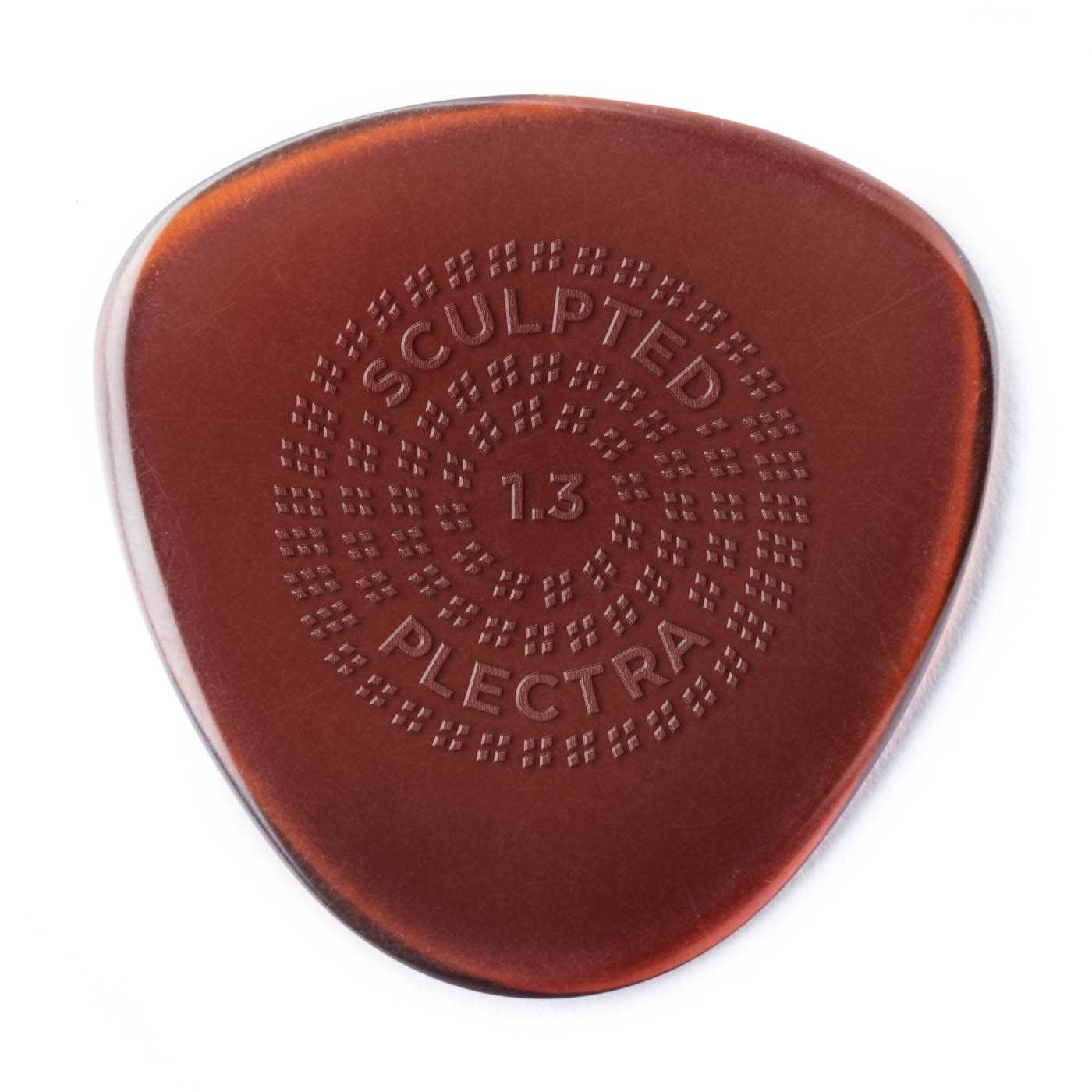 Back of Dunlop Primetone Sculpted Plectra, Ultex Semi Round with Grip, 1.30MM Thick, Three Pack