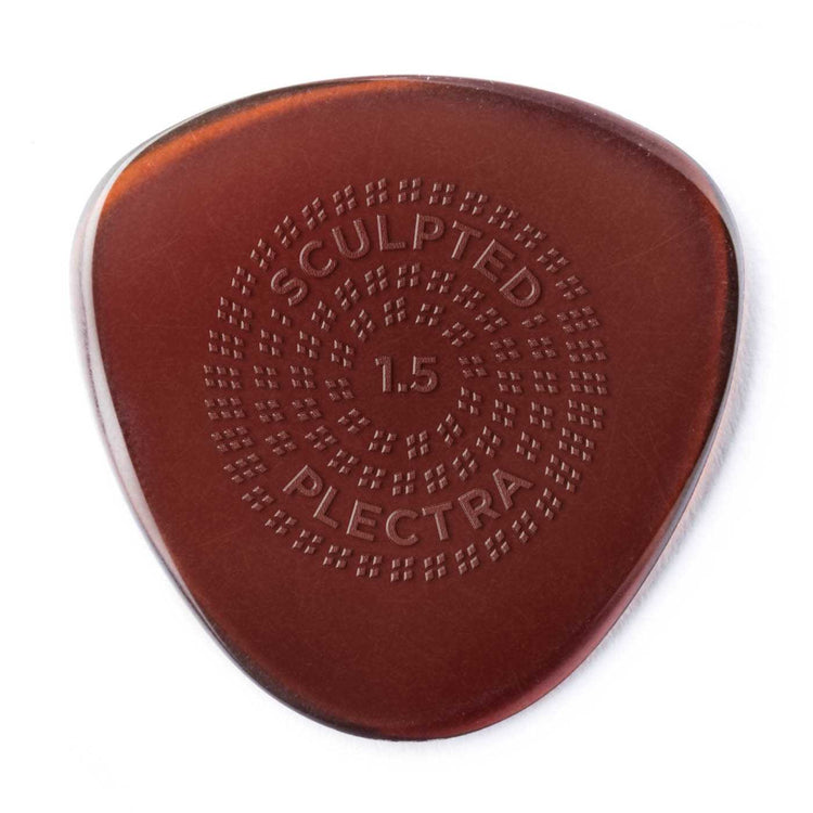 Back of Dunlop Primetone Sculpted Plectra, Ultex Semi Round with Grip, 1.50MM Thick, Three Pack