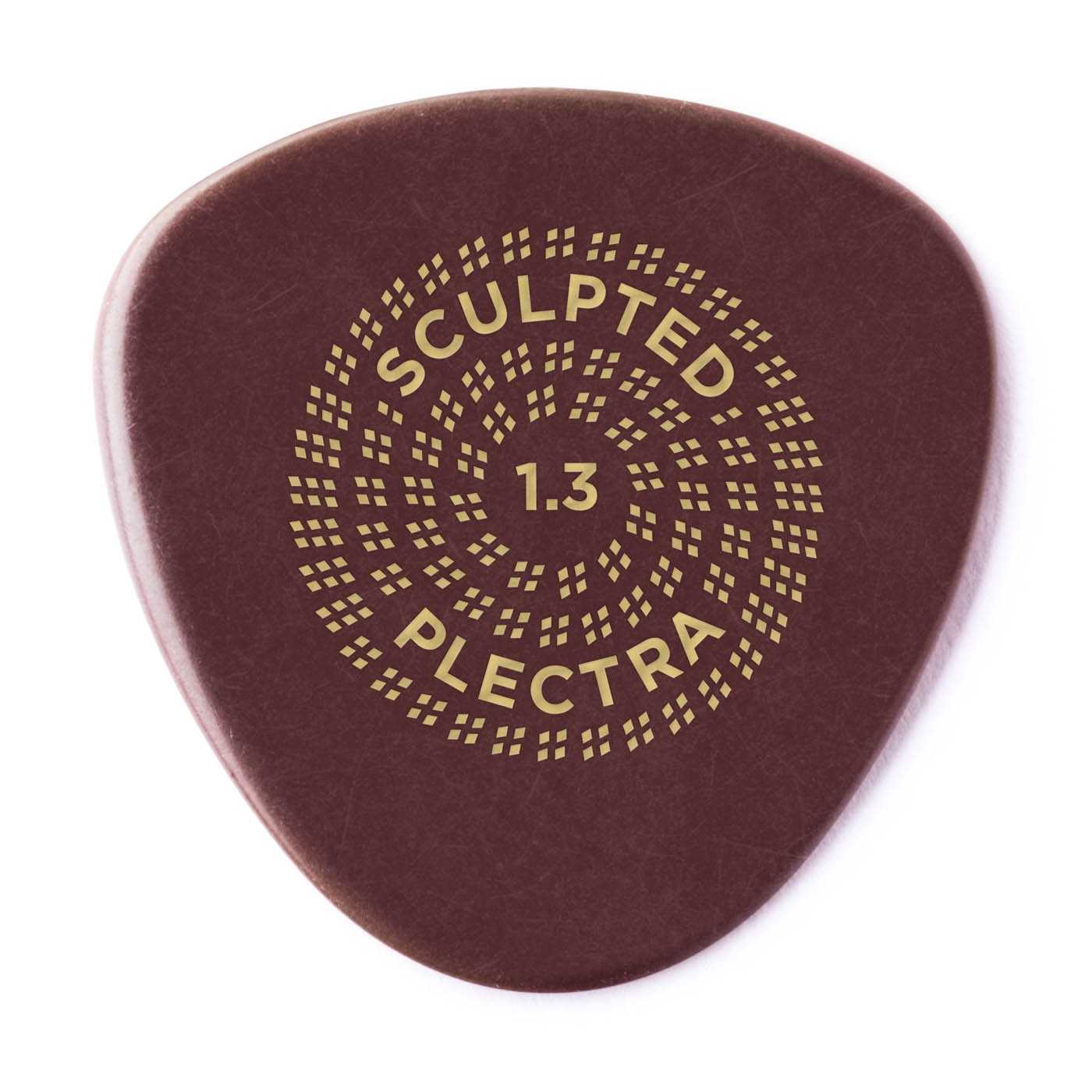 Back of Dunlop Primetone Sculpted Plectra, Ultex Semi Round, 1.30MM Thick, Three Pack