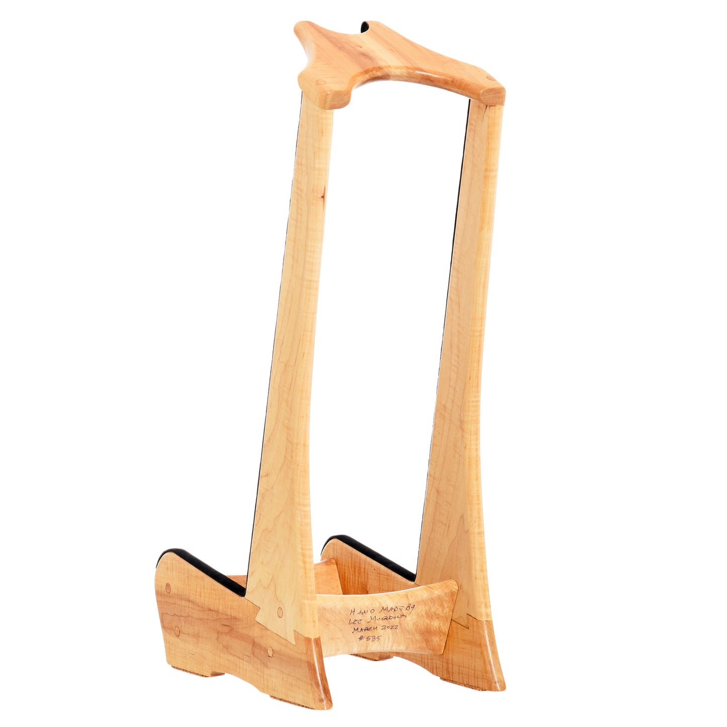 Image 3 of Lee Murdock Tabletop Ukulele & Mandolin Stand, Flame Maple- SKU# LMMS-FM : Product Type Accessories & Parts : Elderly Instruments