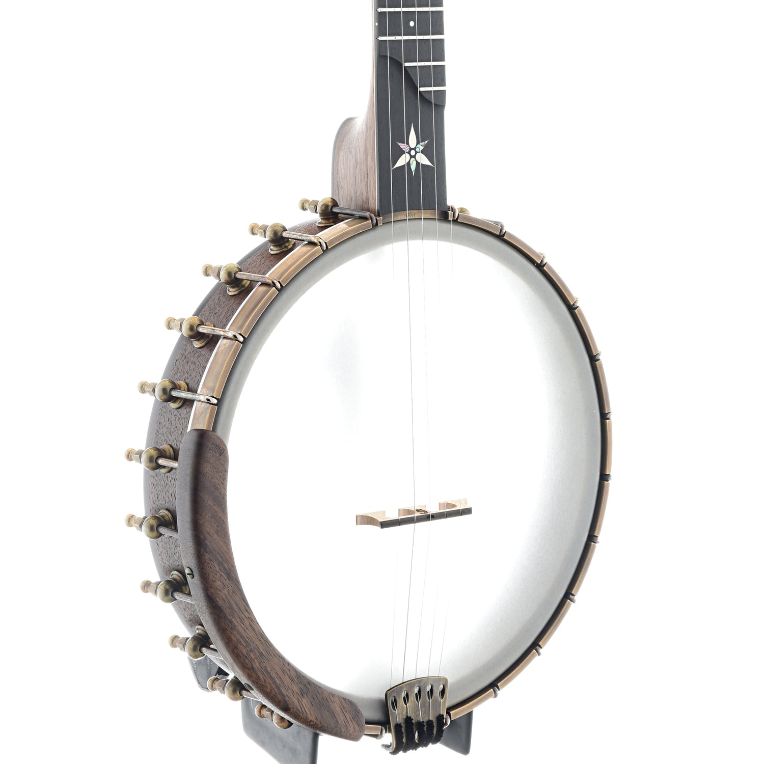 Image 2 of Ome Flora 11" Openback Banjo & Case, Walnut - SKU# FLORA-WAL11 : Product Type Open Back Banjos : Elderly Instruments