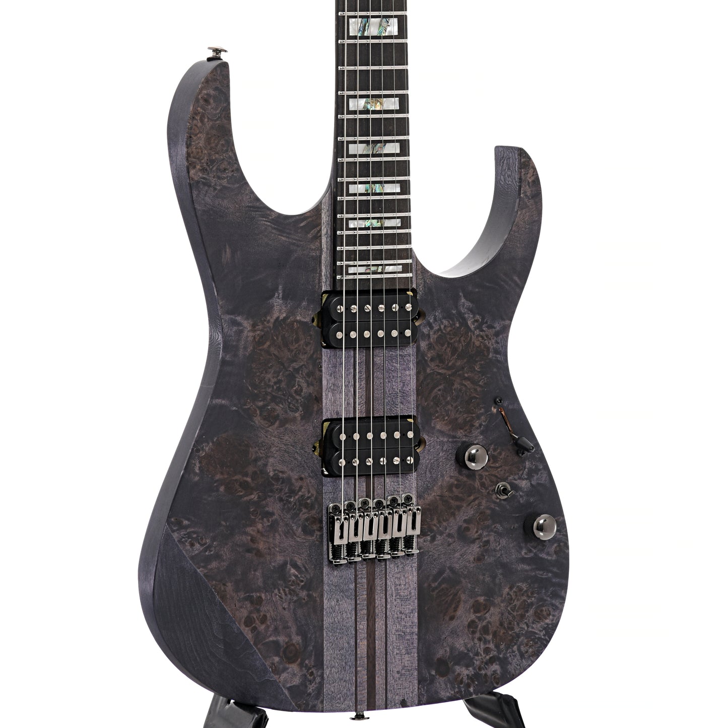 Front and side of Ibanez Premium RGT1221PB, Deep Twilight Flat