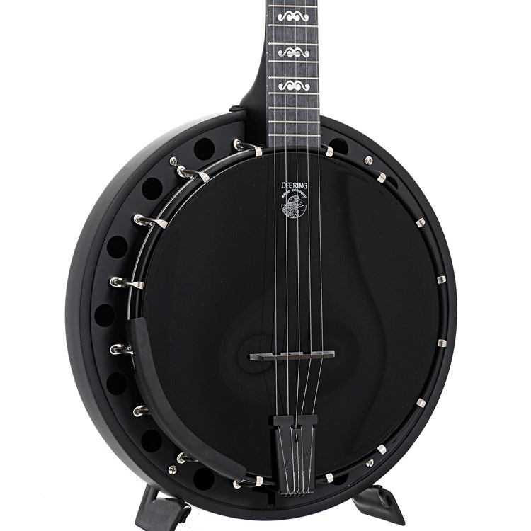 Front and side of Deering Goodtime Blackgrass Special Resonator Banjo