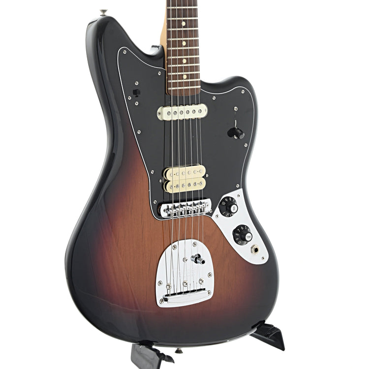front and side of Fender Player Jaguar, 3 Color Sunburst