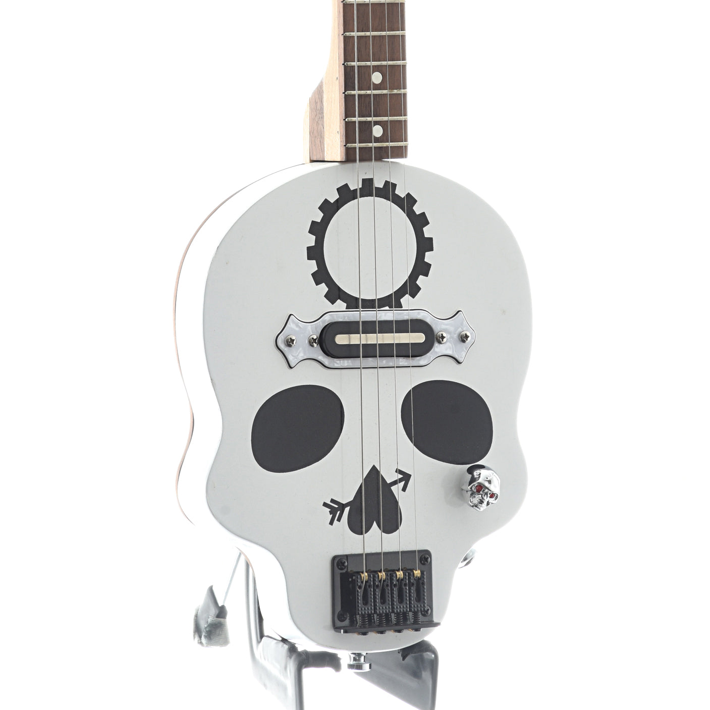 Image 2 of Get Down Guitars White Skull Cigar Box 4-String Electric Guitar - SKU# GDGSK4 : Product Type Solid Body Electric Guitars : Elderly Instruments