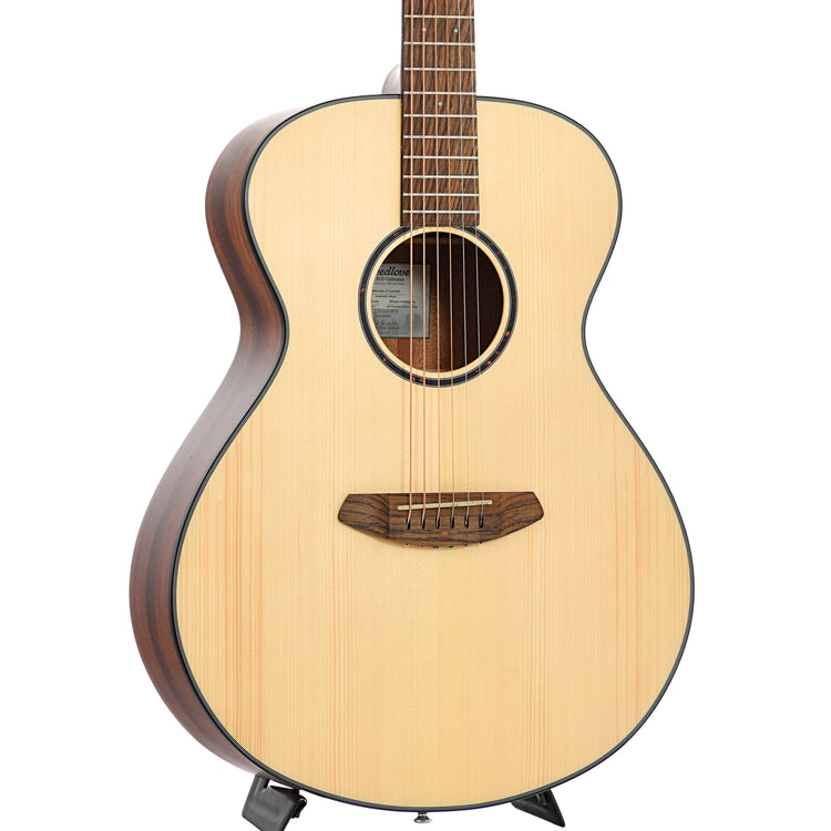 Front and side of Breedlove Eco Collection Discovery S Concert European-African Mahogany