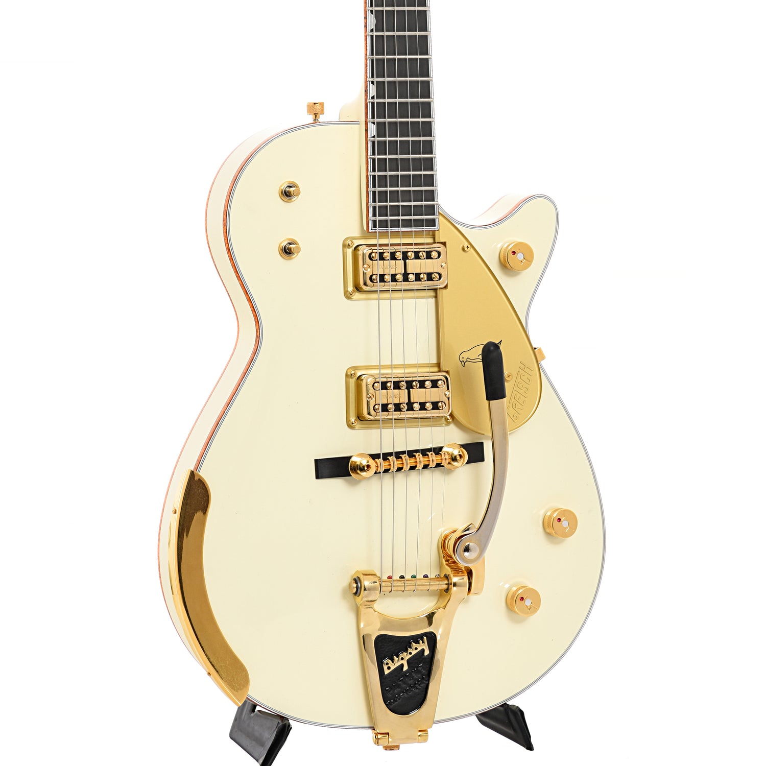 Front and side of Gretsch White Penguin Reissue