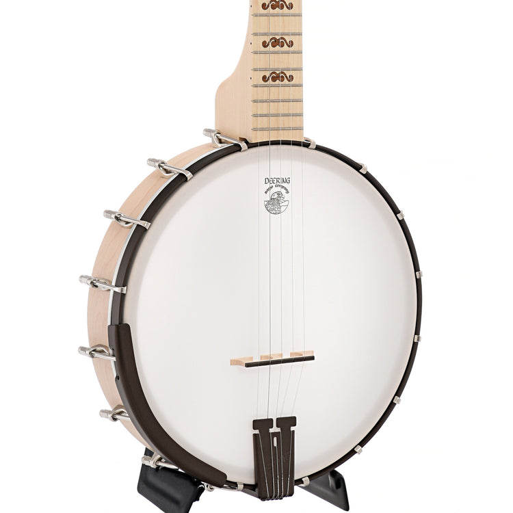 Front and side of Deering Goodtime Limited Edition Bronze Openback Banjo