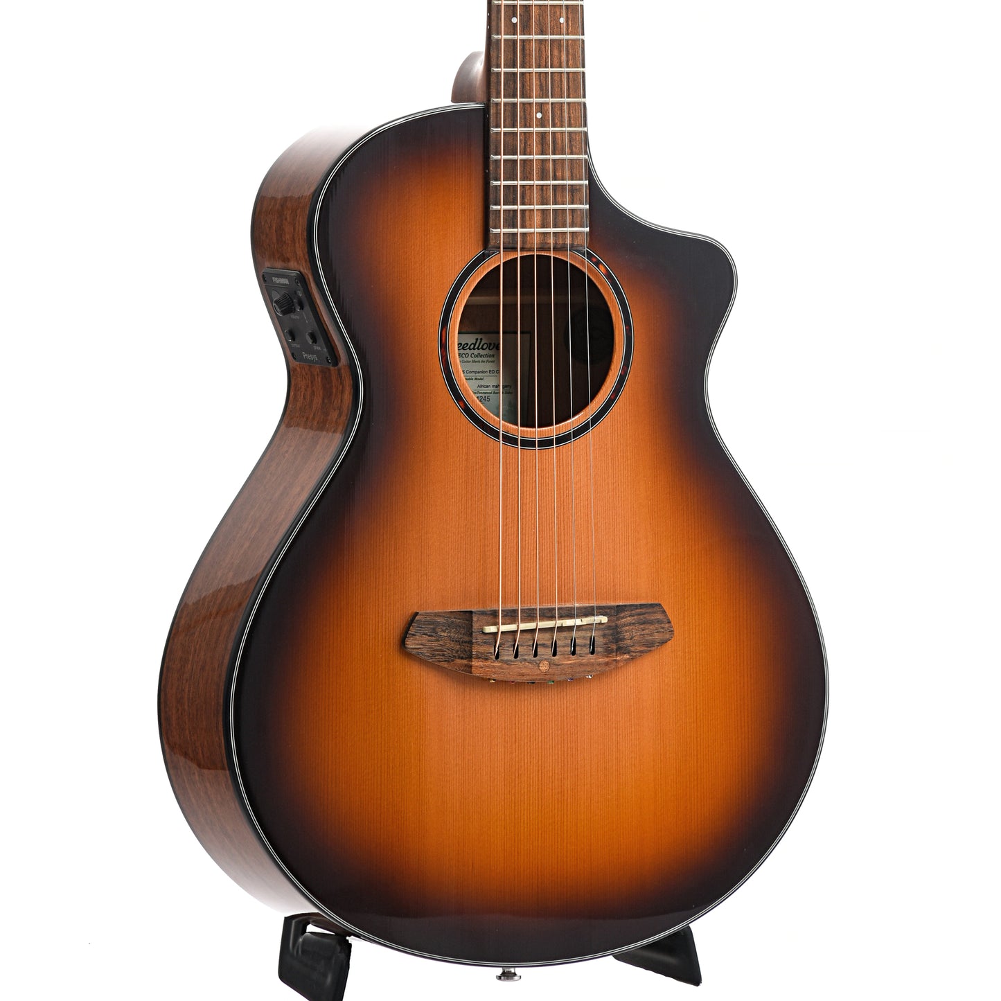 Image 6 of Breedlove Discovery S Companion Edgeburst CE Red Cedar-African Mahogany Acoustic-Electric Guitar - SKU# DSCP44CERCAM : Product Type Flat-top Guitars : Elderly Instruments