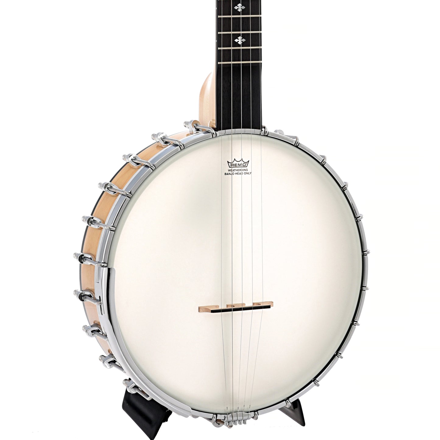 Front and side of Gold Tone Maple Mountain MM-150LN Longneck Banjo