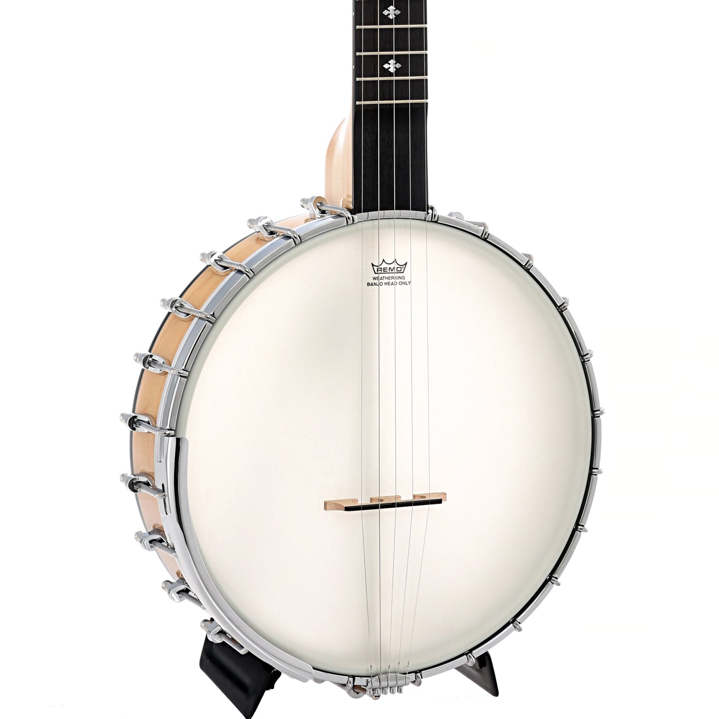 Front and side of Gold Tone Maple Mountain MM-150LN Longneck Banjo