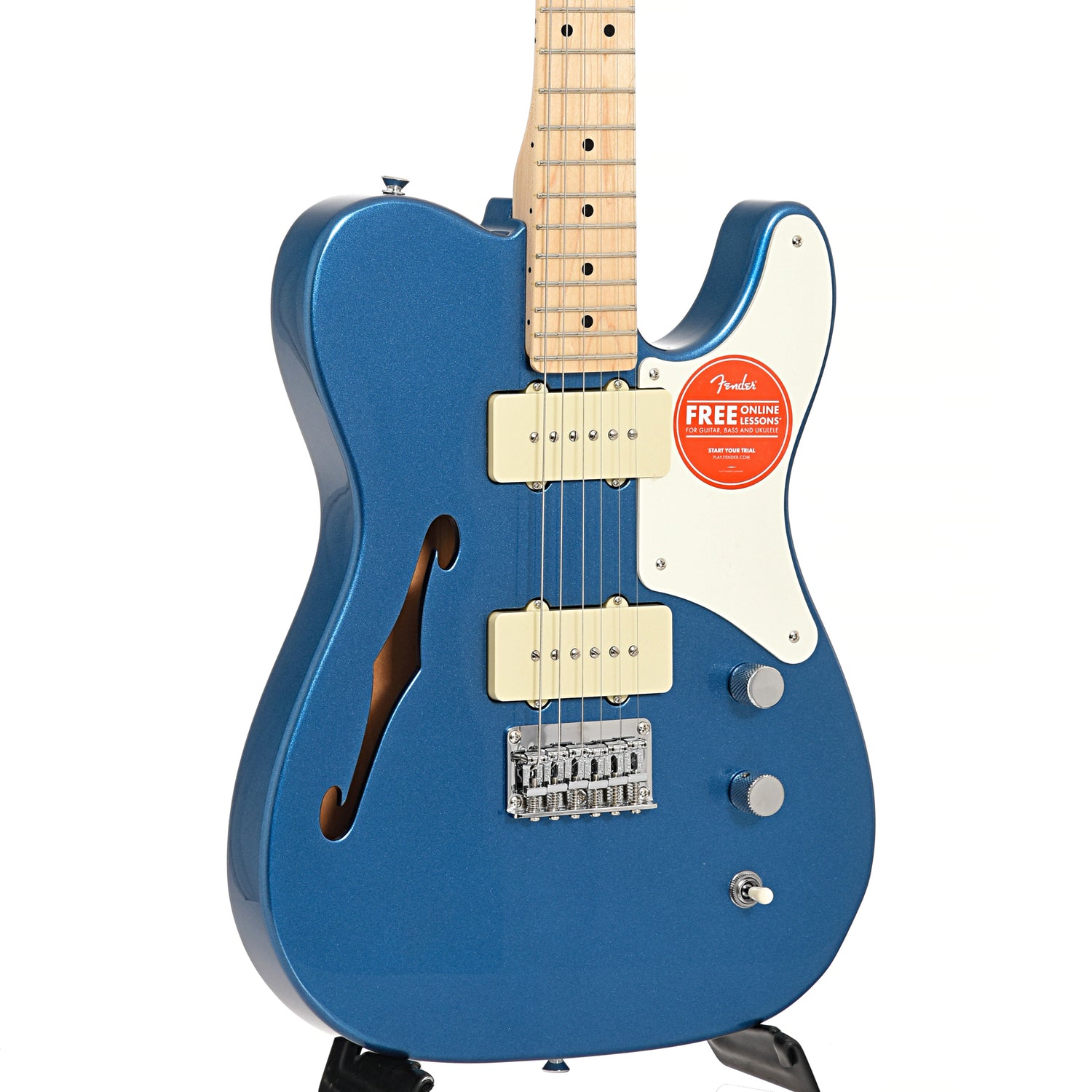Image 3 of Squier Paranormal Cabronita Telecaster Thinline, Lake Placid Blue- SKU# SPARACAB-LPB : Product Type Solid Body Electric Guitars : Elderly Instruments
