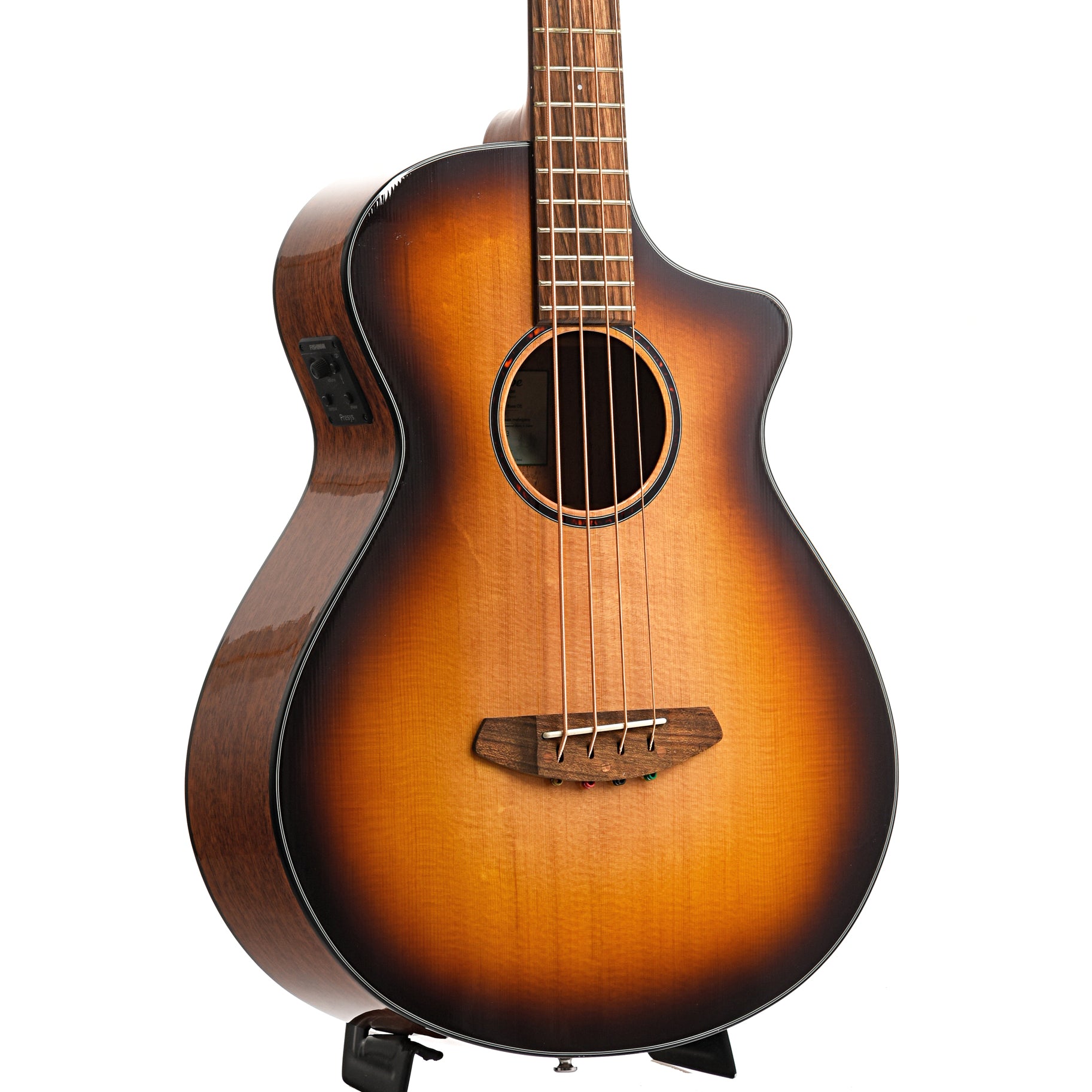 Image 3 of Breedlove Discovery S Concert Edgeburst Bass CE Sitka-African Mahogany Acoustic-Electric Bass Guitar - SKU# DSCN44BCESSAM : Product Type Flat-top Guitars : Elderly Instruments