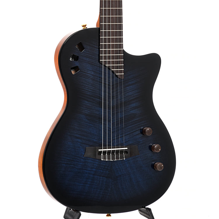 Front and side of Cordoba Limited Edition Blue Burst