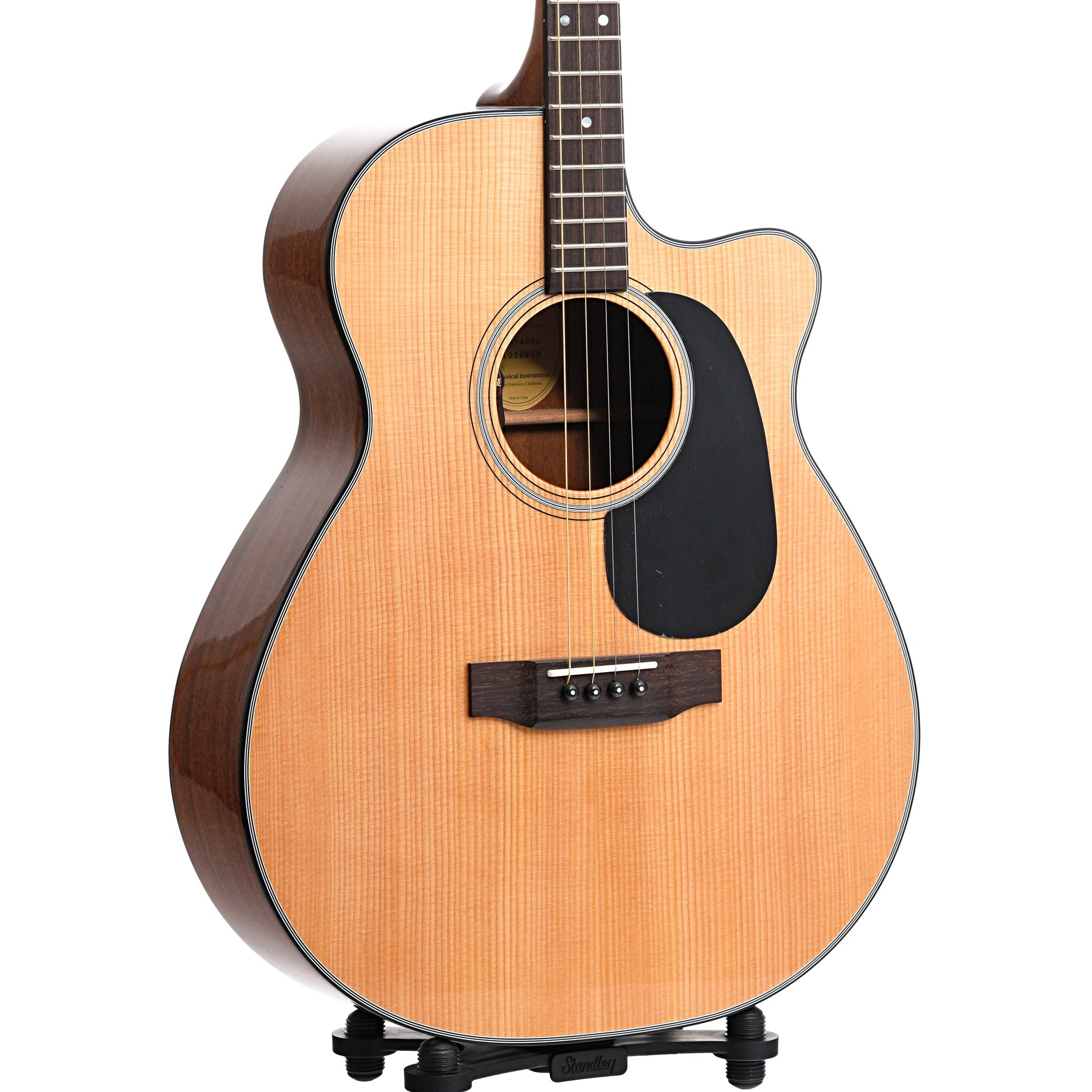 Front and Side of Blueridge Contemporary Series BR-40TCE Tenor Cutaway Acoustic / Electric Guitar