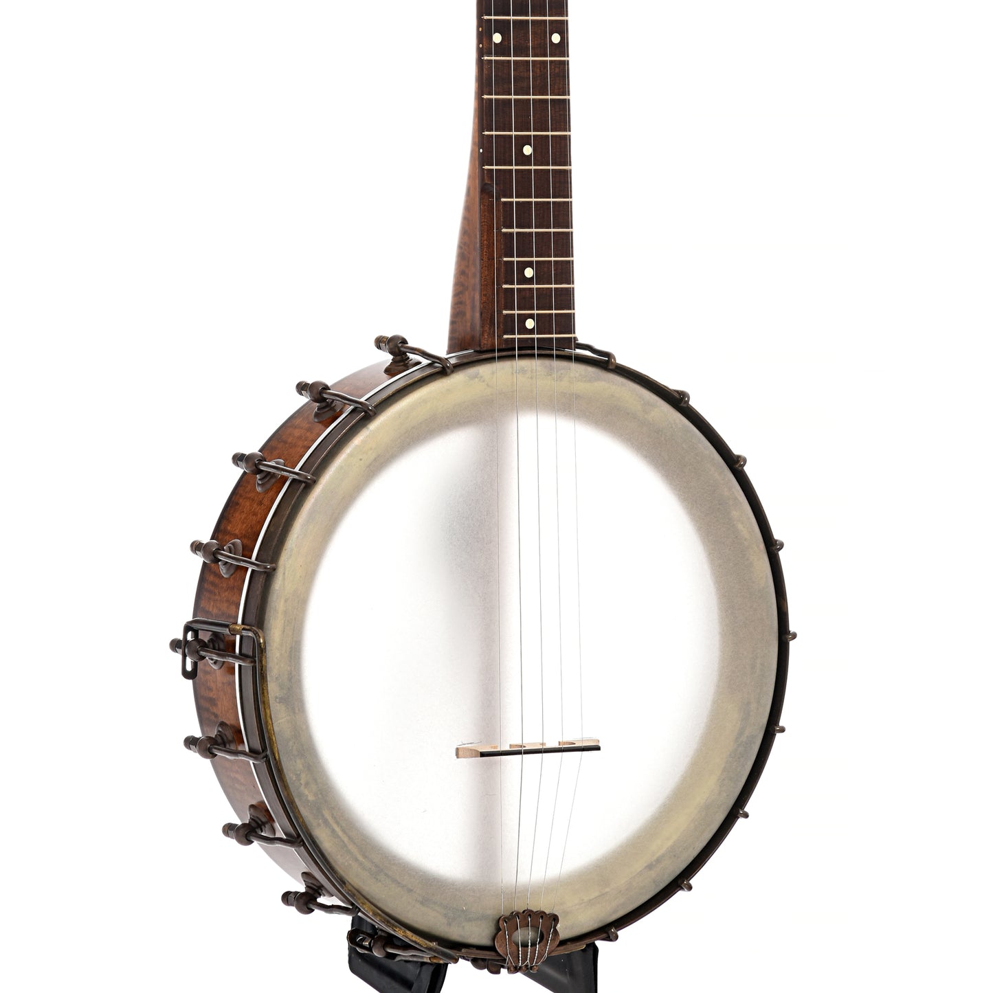 Front and side of Pete Ross Dobson Banjo, 11" Rim