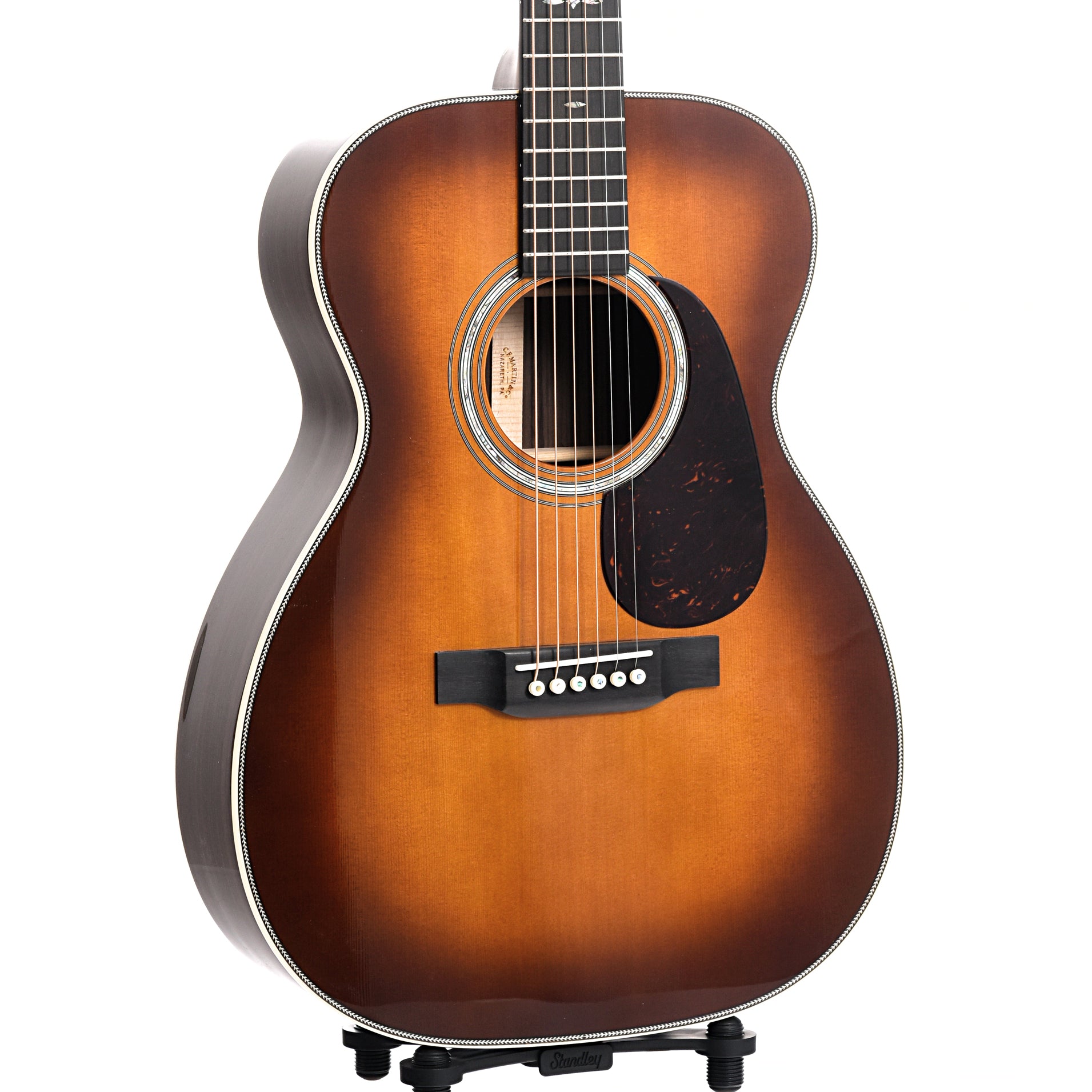 Image 3 of Martin Custom 28-Style 00 Guitar & Case, GE Bracing, Abalone Rosette, Ambertone Top - SKU# 0028ABR-AMB : Product Type Flat-top Guitars : Elderly Instruments