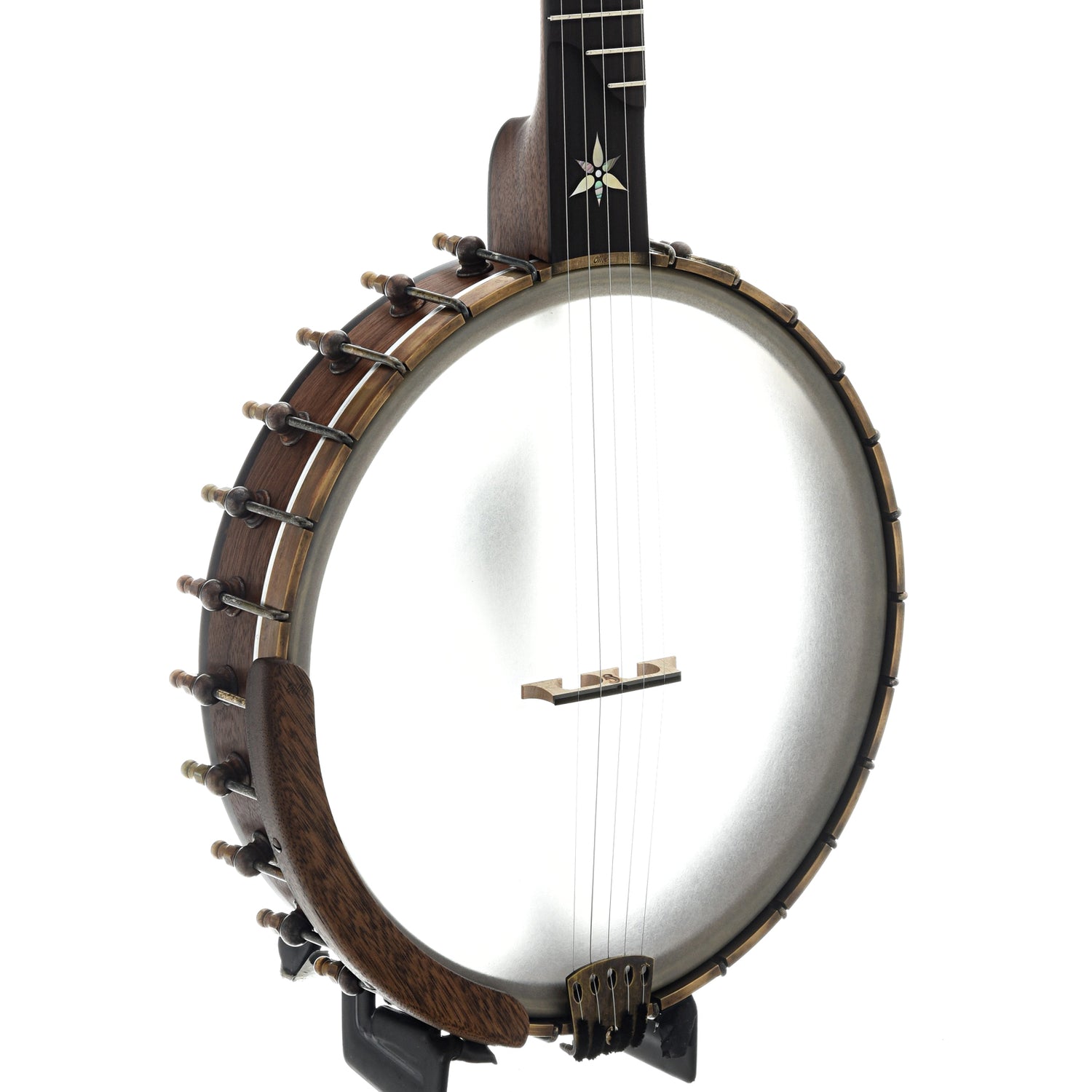 Front and Side of Ome Flora 12" Openback Banjo 