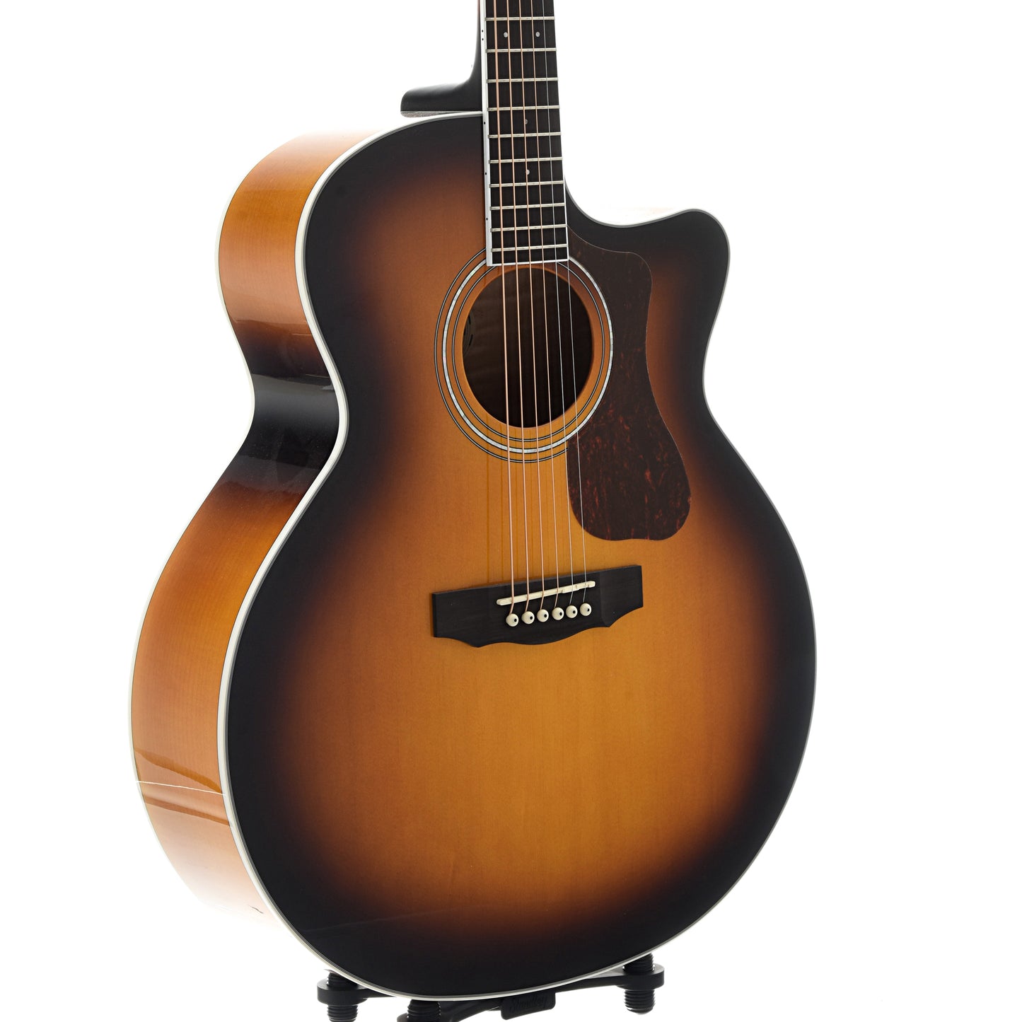 Front and Side of Guild F-250CE Archback Deluxe Jumbo Cutaway Acoustic Guitar