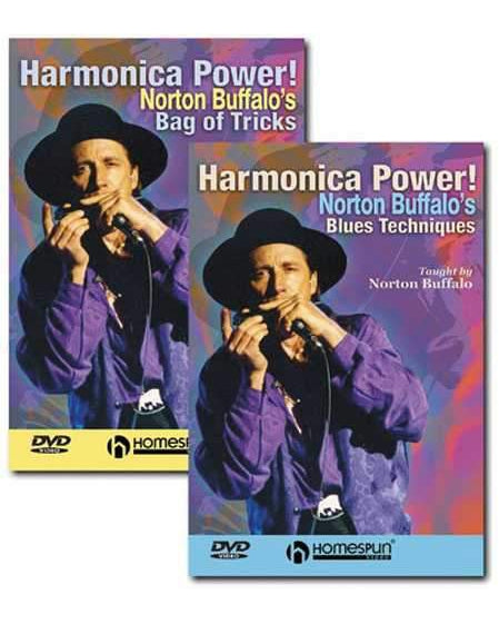 Image 1 of DIGITAL DOWNLOAD ONLY - Harmonica Power!: Two DVD Set - Norton Buffalo's Bag of Tricks & Blues Techniques - SKU# 300-DVD209SET : Product Type Media : Elderly Instruments