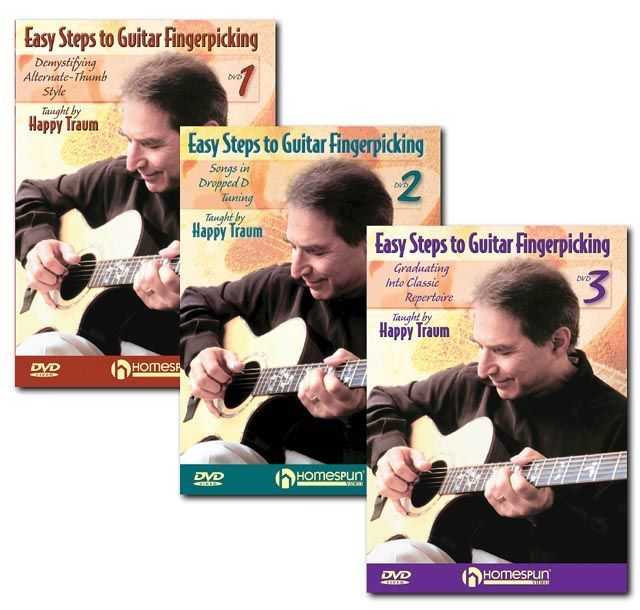 Image 1 of DVD - Easy Steps to Guitar Fingerpicking: Three DVD Set - SKU# 300-DVD7/45 : Product Type Media : Elderly Instruments
