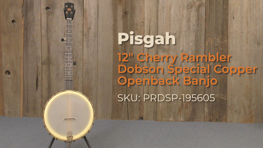 Pisgah 12" Cherry Rambler Dobson Special Copper Openback Banjo, Standard Scale