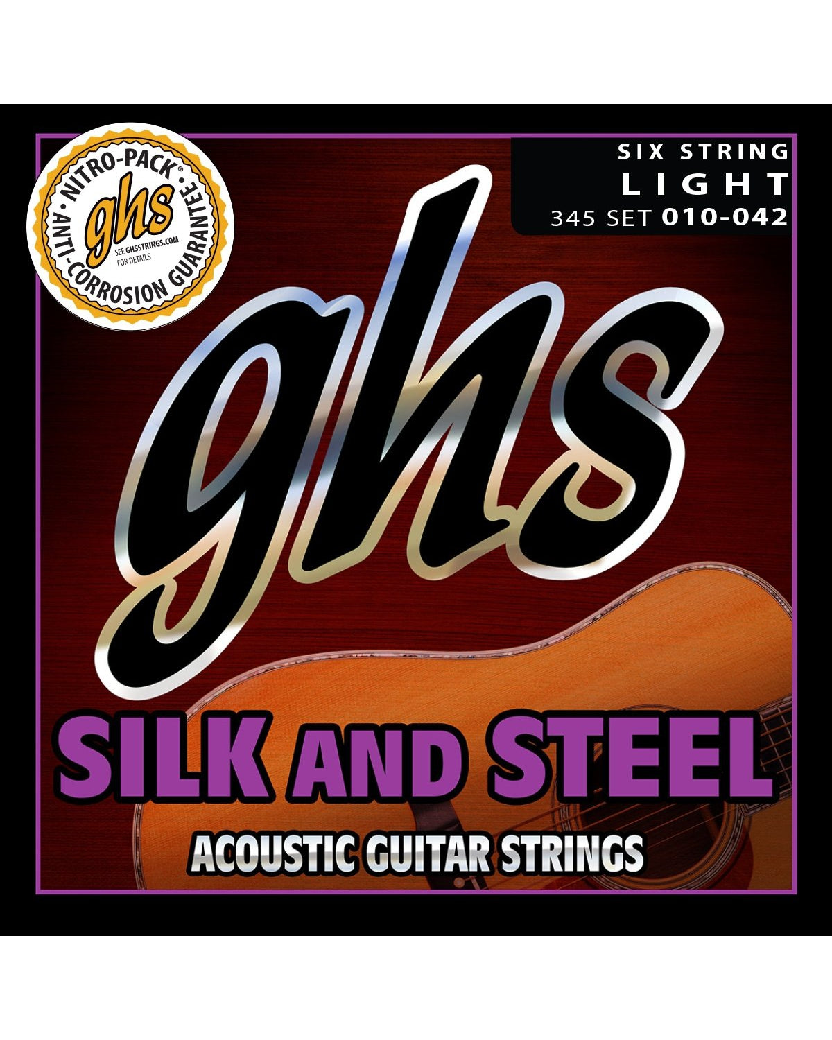 Image 1 of GHS 345 Silk & Steel Light Gauge Acoustic Guitar Strings - SKU# 345 : Product Type Strings : Elderly Instruments