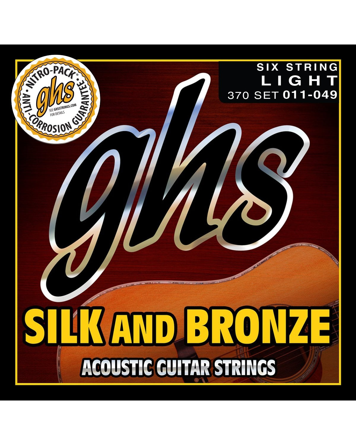 Image 1 of GHS 370 Silk & Bronze Light Gauge Acoustic Guitar Strings - SKU# 370 : Product Type Strings : Elderly Instruments