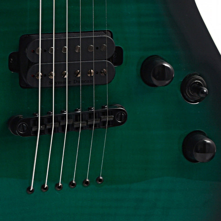 Bridge of ESP LTD H3-1000 Electric Guitar, Black Turquoise Burst