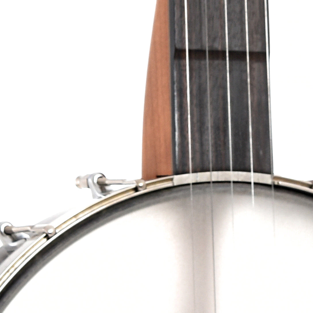 Front body and neck joint of Chuck Lee Deep Hollow 12" Fretless Open Back Banjo 
