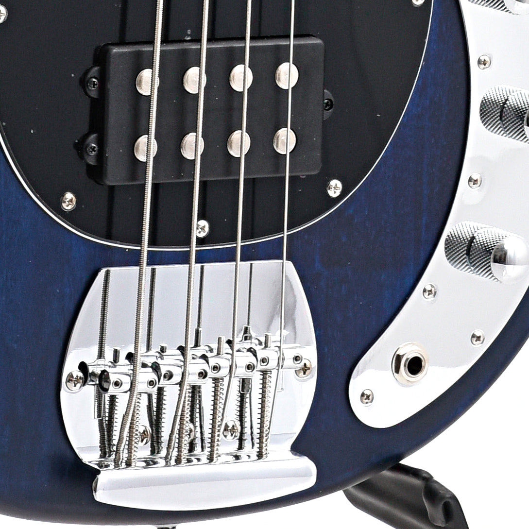 Image 4 of Sterling by Music Man StingRay 4 Bass, Trans Blue Satin Finish - SKU# RAY4-TBS : Product Type Solid Body Bass Guitars : Elderly Instruments