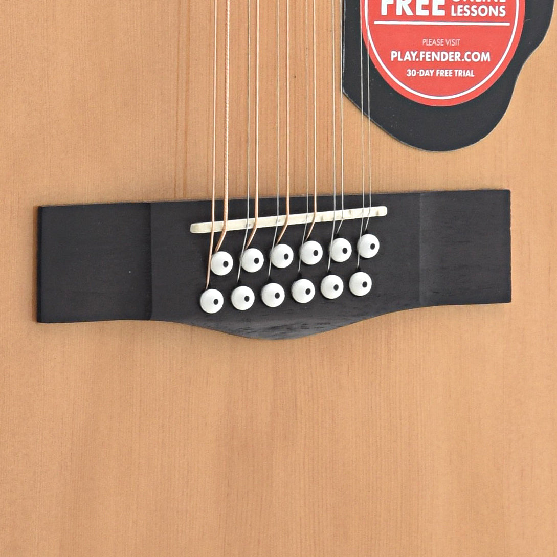 Bridge of Fender CD-60SCE 12-String Acoustic Electric Guitar