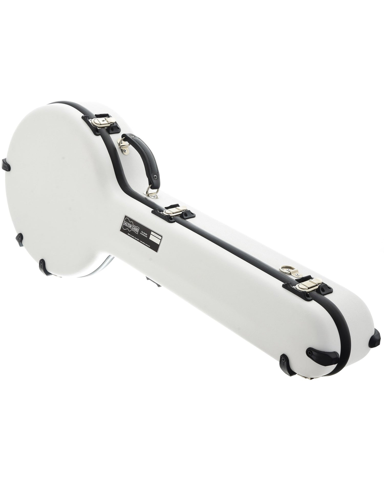 Image 1 of Calton Deluxe Banjo Case, Gibson 5-String Resonator Banjo, White w/Blue Lining - SKU# CBC1-WH/B : Product Type Accessories & Parts : Elderly Instruments