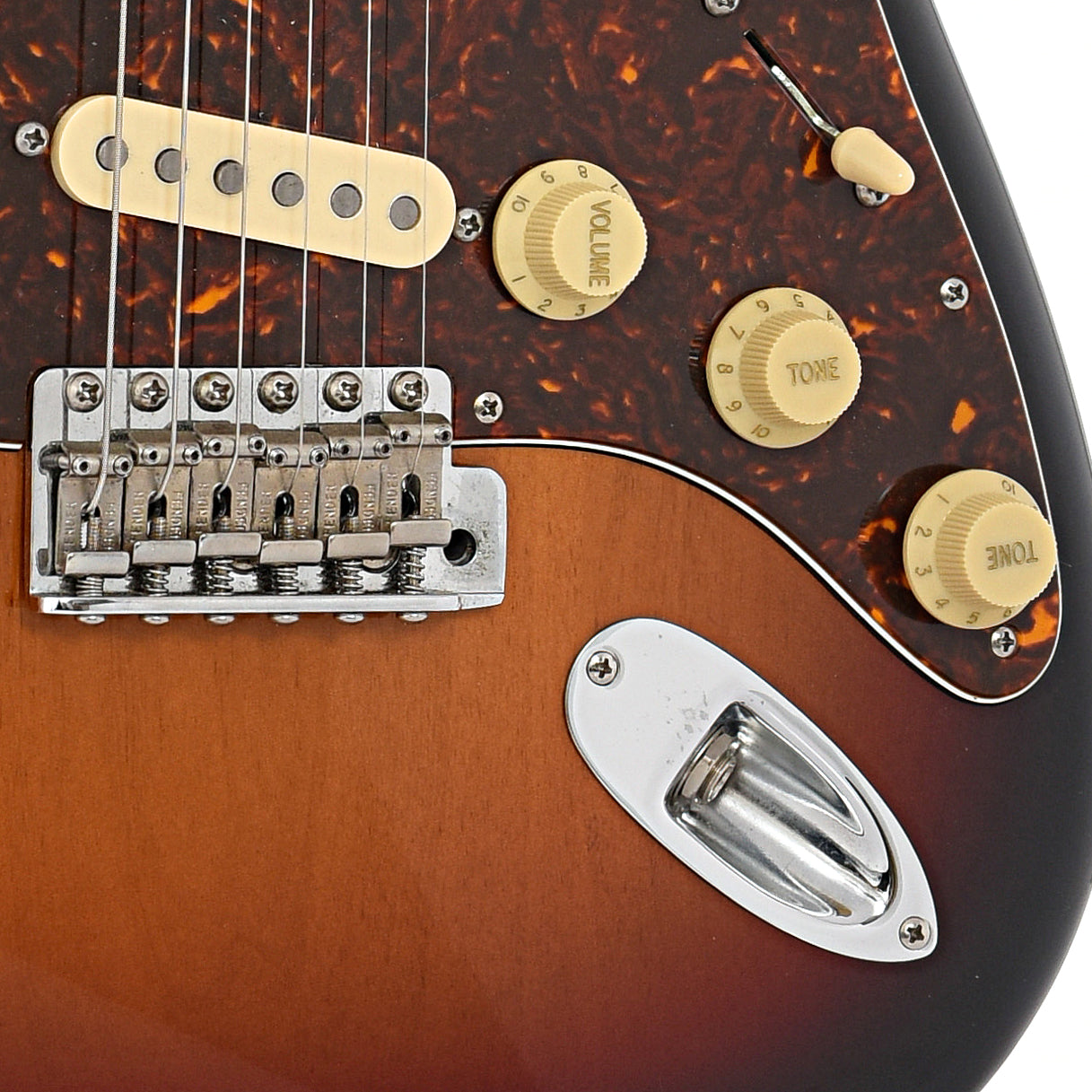 Tailpiece  and controls of Fender John Mayer Stratocaster 