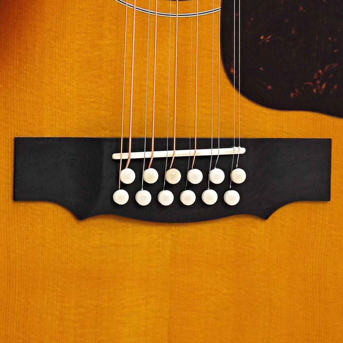Bridge of Guild USA F-512E Maple 12-String Guitar, Antique Burst