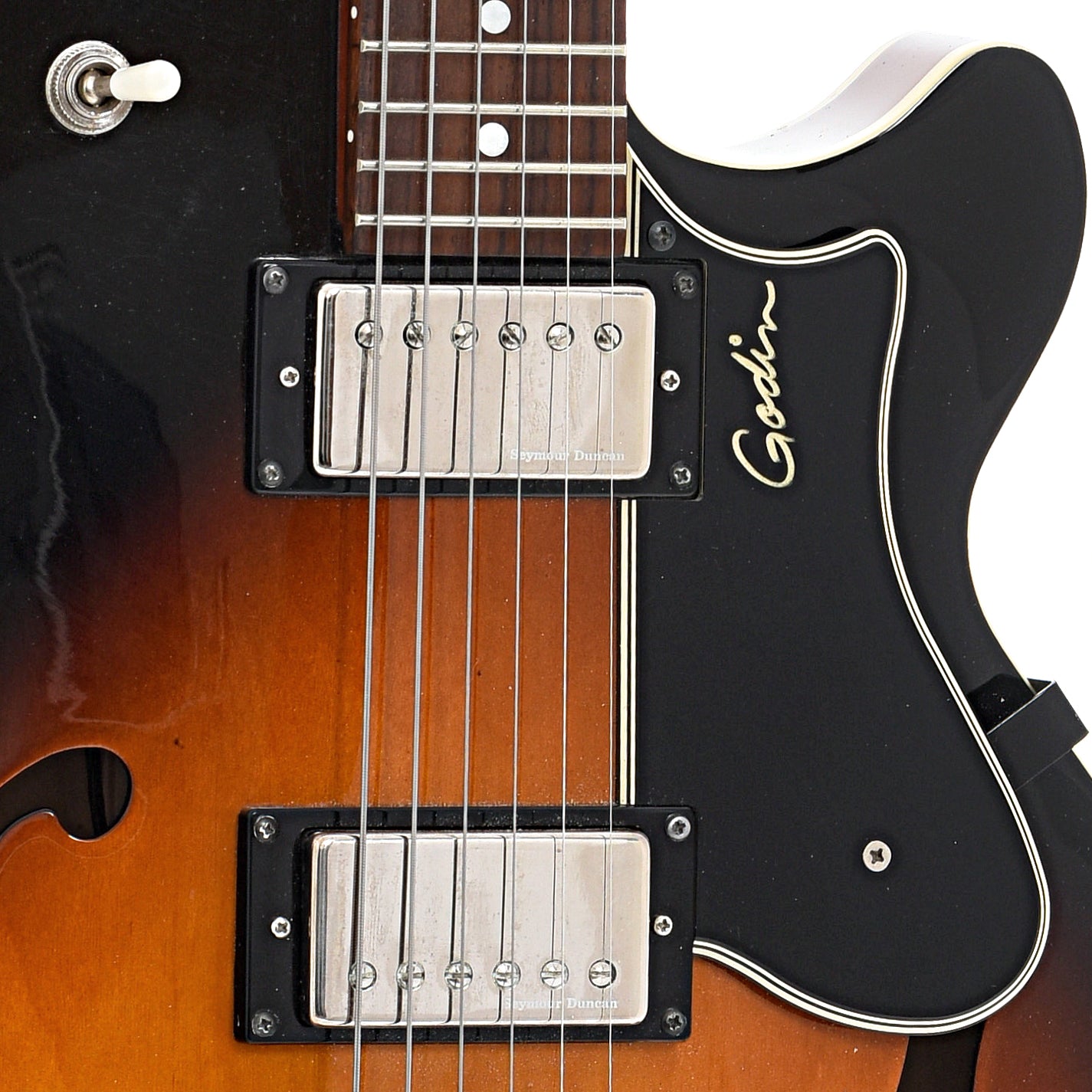 Pickups and pickguard of  Godin Montreal Premier Hollow Body 