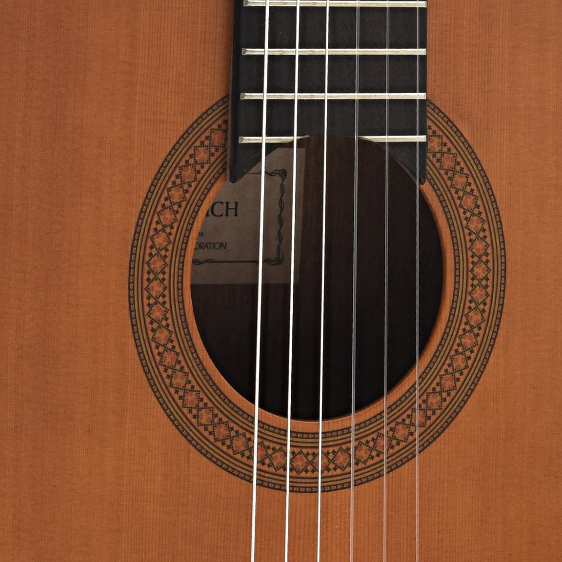 sound hole of Yamaha CG122MCH Classical Guitar