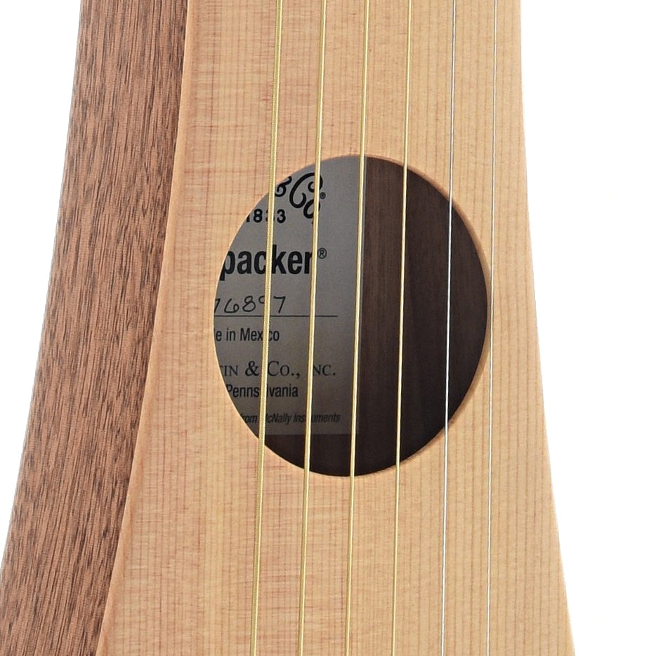 Sound hole of Martin Backpacker Steelstring Guitar
