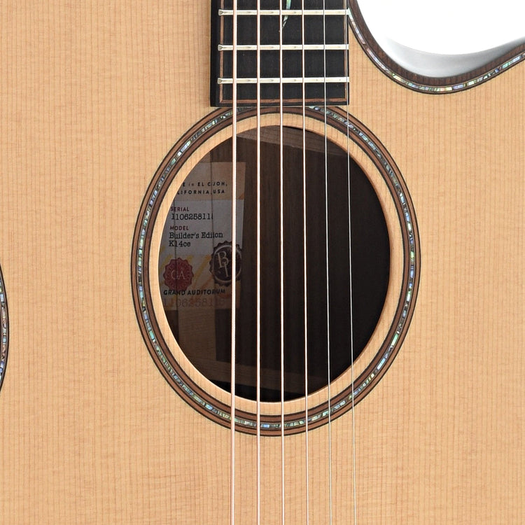 Soundhole of Taylor Builder's Edition K14ce Acoustic Guitar