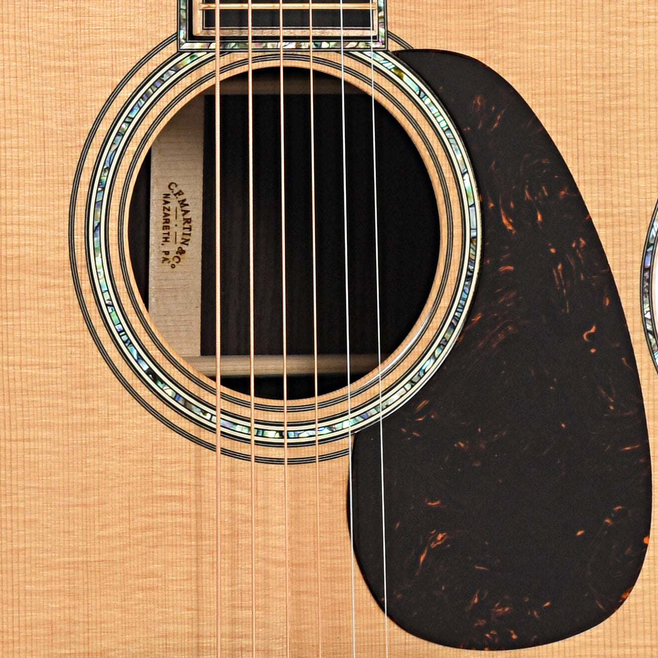 Sound hole and pickguard of 00042MDLX