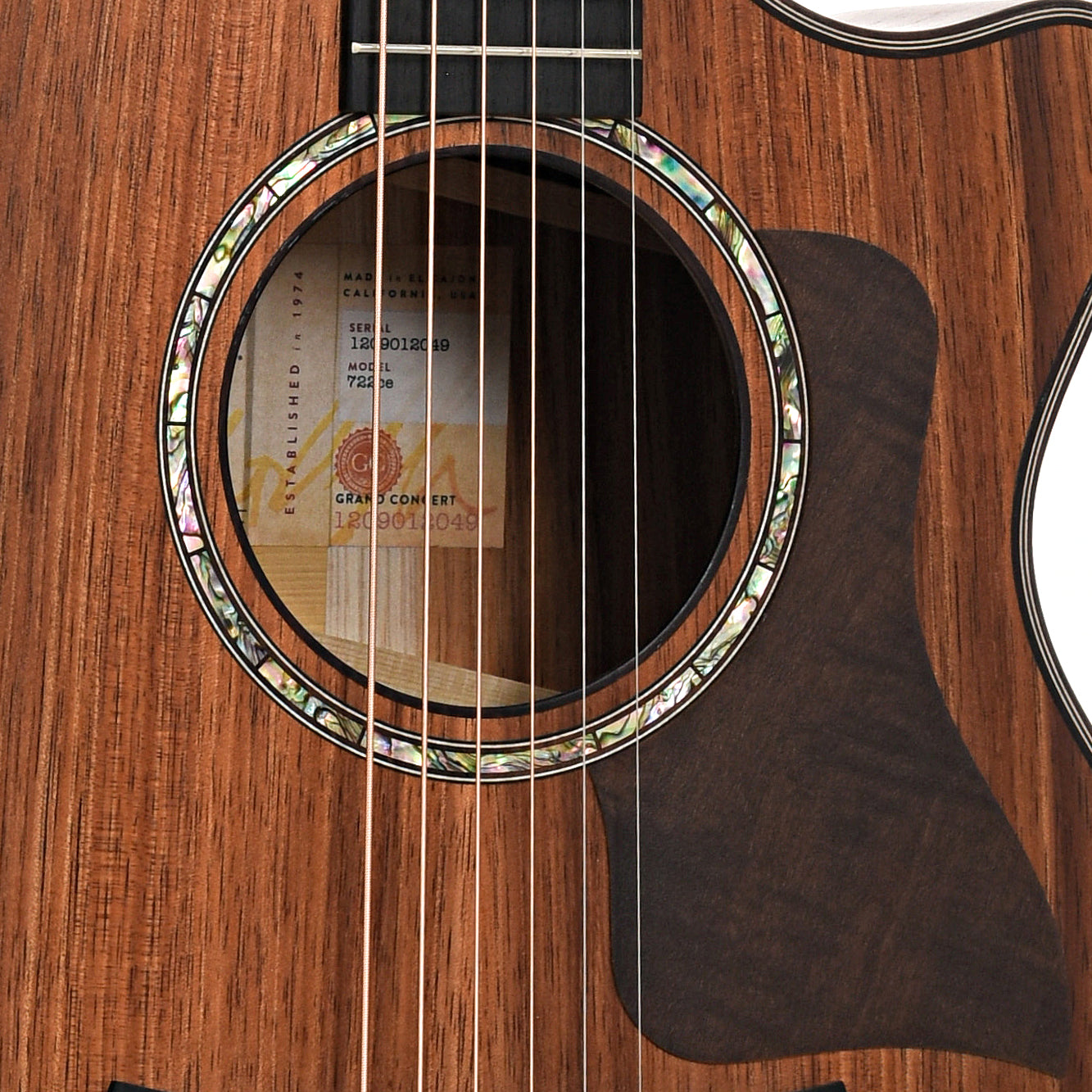 Sound hole of Taylor 722ce Acoustic Guitar